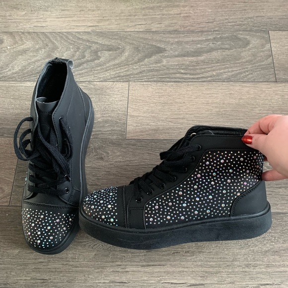 Shein rhinestone hi-top sneakers size 41 - Picture 2 of 5